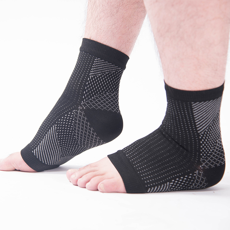 Toeless Ankle Sleeves Dots Patterned Men Compression Socks Male Sports Stockings for Varicose Veins 15-20 mmHg